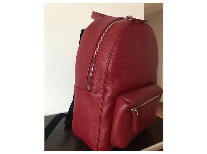 Montblanc Leather Backpack Red - view 5