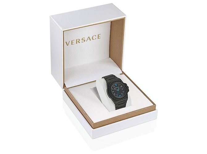 Relógio com pulseira Versace Greca Reaction Preto - vista 4