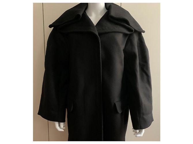 Jacquemus Abrigo oversize de lana negra Negro - vista 14
