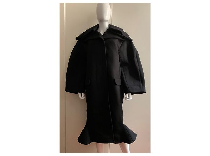 Jacquemus Abrigo oversize de lana negra Negro - vista 8