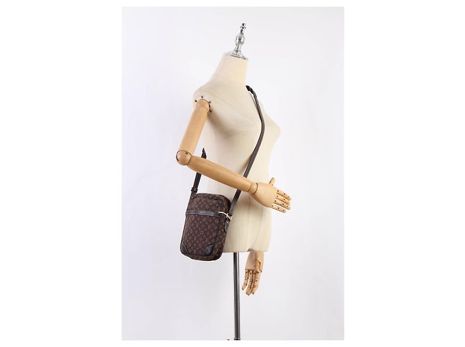 Borsa a spalla Louis Vuitton Monogram Mini Lin Danube in buone condizioni Marrone - vista 16
