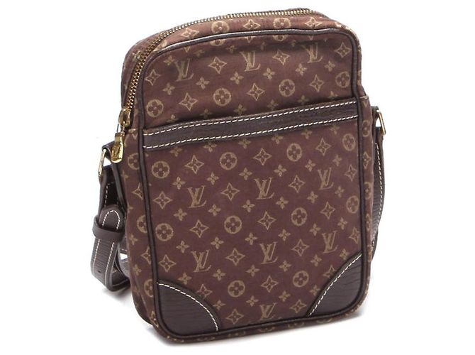 Borsa a spalla Louis Vuitton Monogram Mini Lin Danube in buone condizioni Marrone - vista 3
