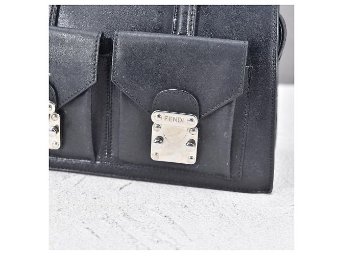 Fendi Lederhandtasche Lederhandtasche Schwarz - Ansicht 10