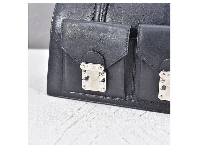 Fendi Lederhandtasche Lederhandtasche Schwarz - Ansicht 9