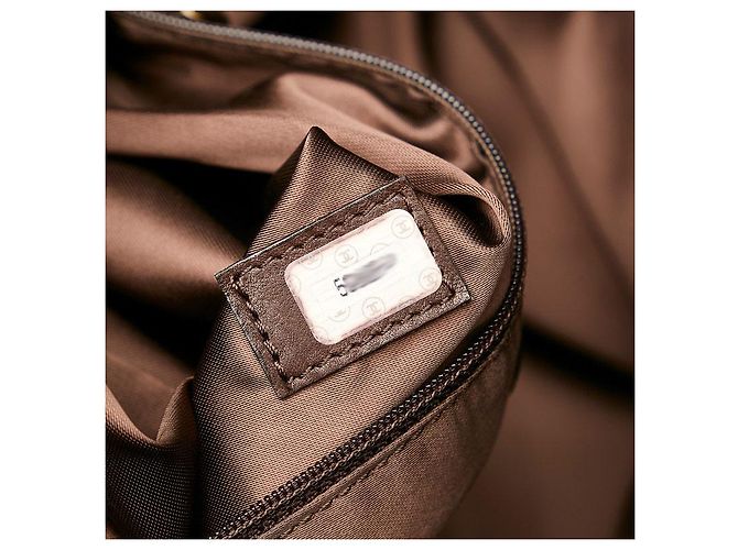 Chanel Coco Mark Wildleder-Umhängetasche mit Fransen Braun - Ansicht 9