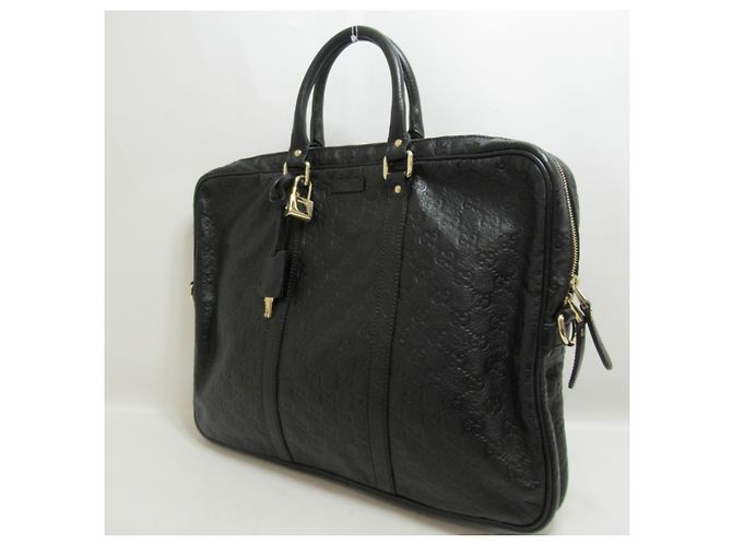 Porte-documents en cuir Guccissima - vue 3