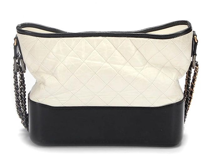 Chanel Medium Gabrielle Schultertasche aus Leder Weiß - Ansicht 5
