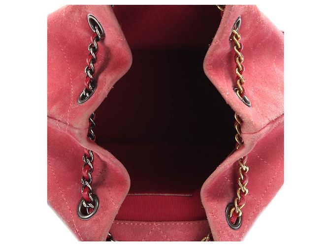 Chanel Quilted Suede Gabrielle Backpack Pink - view 8