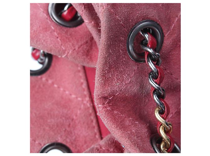 Chanel Quilted Suede Gabrielle Backpack Pink - view 9