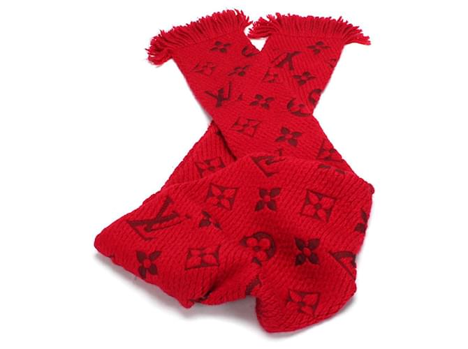Louis Vuitton Logomania Sciarpa in Lana e Seta M72432 Rosso - vista 3