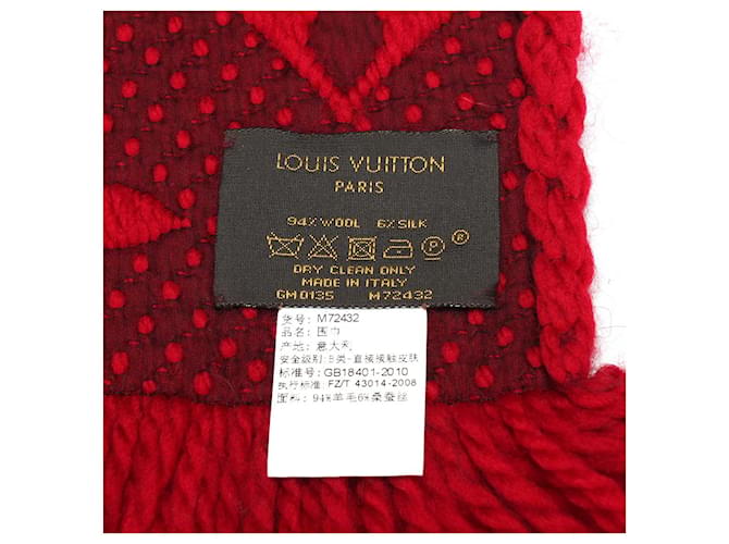 Louis Vuitton Logomania Sciarpa in Lana e Seta M72432 Rosso - vista 4