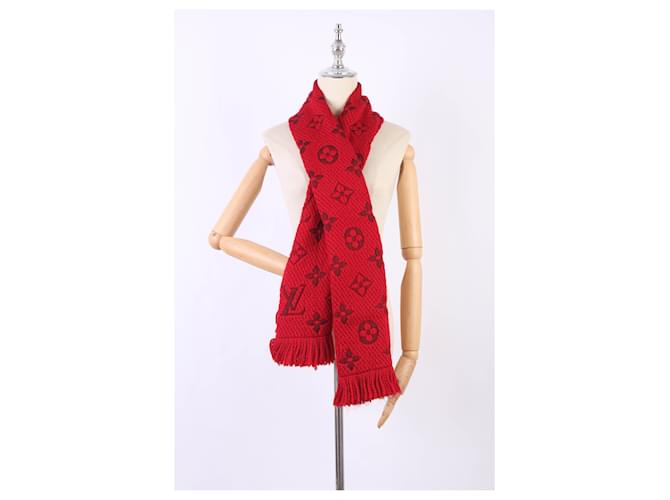 Louis Vuitton Logomania Sciarpa in Lana e Seta M72432 Rosso - vista 6