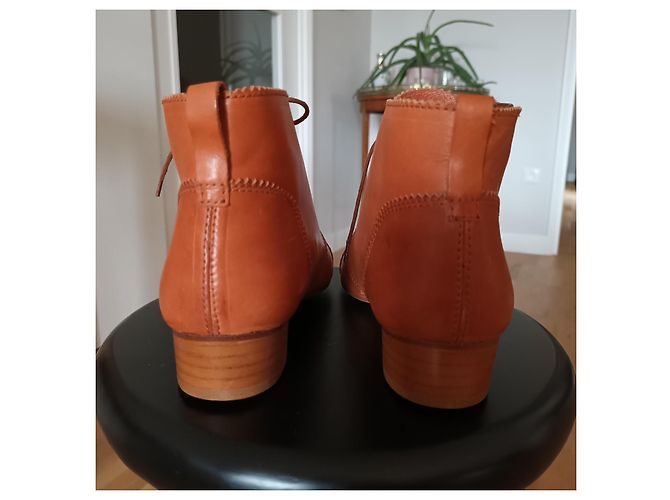 Stivaletti Oxford Tatoosh in pelle cognac con lacci - vista 5