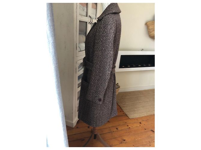 Abrigo Weekend Max Mara de lana beige y morado - vista 3