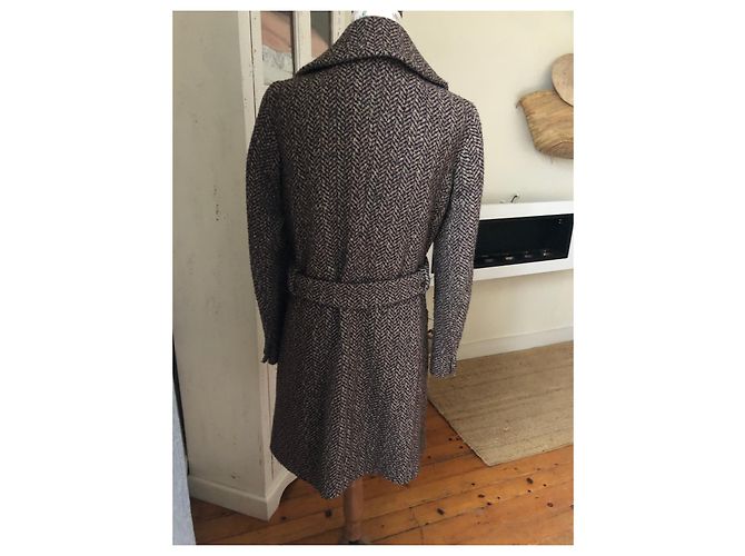 Abrigo Weekend Max Mara de lana beige y morado - vista 4