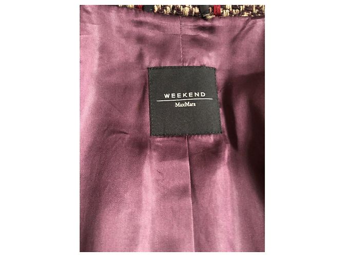 Abrigo Weekend Max Mara de lana beige y morado - vista 5