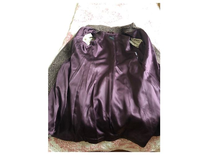 Abrigo Weekend Max Mara de lana beige y morado - vista 6