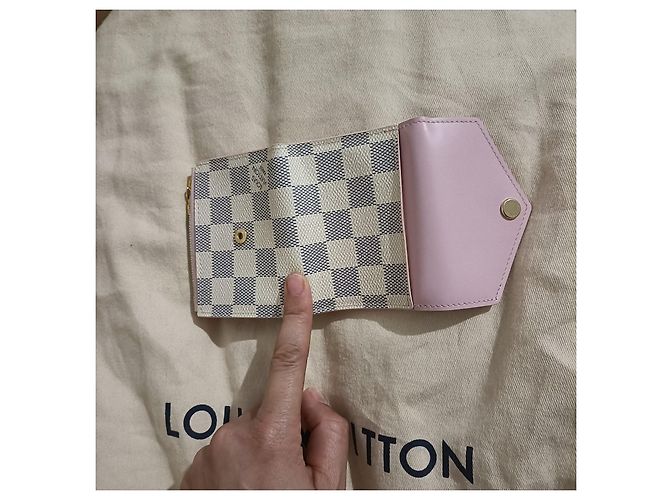 Cartera Louis Vuitton Zoe Damier Azur Rosa Piel - vista 4