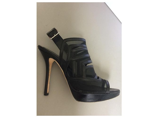 Christian Dior Offene Pumps Schwarz Leder - Ansicht 2