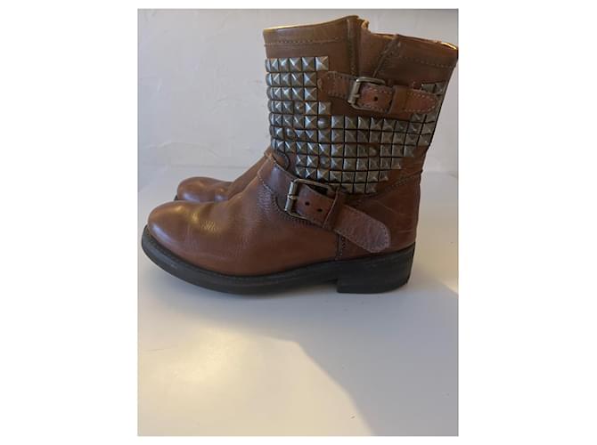 Botines Ash de piel marrón Castaño - vista 3