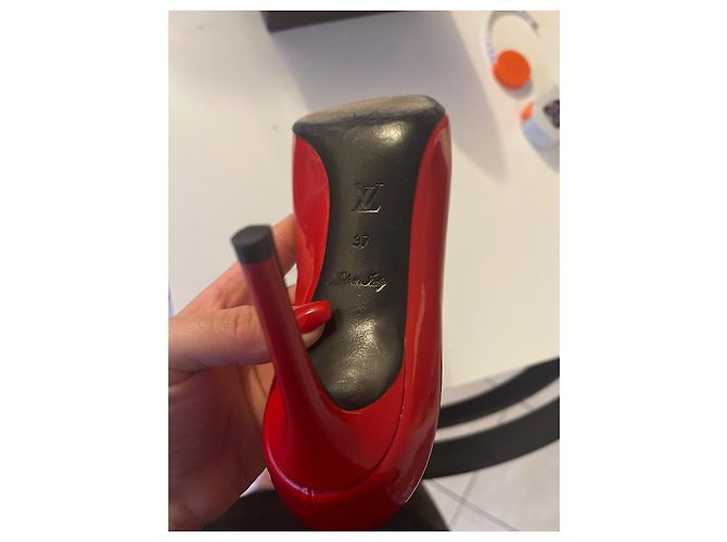 Décolleté Louis Vuitton Rosse in Vernice 37 Rosso - vista 6