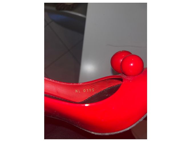 Décolleté Louis Vuitton Rosse in Vernice 37 Rosso - vista 7