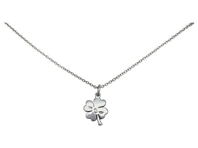 Dodo Pomellato Collana e pendente Dodo "Trifoglio" in oro bianco e diamanti. - vista 5