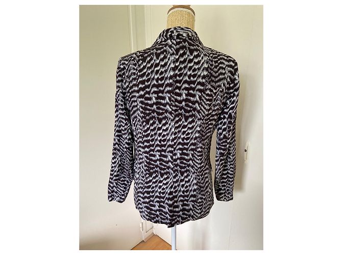 Berenice Zebra Print Jacke aus Viskose Schwarz Weiß - Ansicht 3