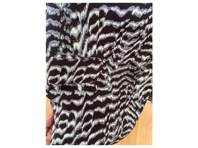 Berenice Zebra Print Jacke aus Viskose Schwarz Weiß - Ansicht 7