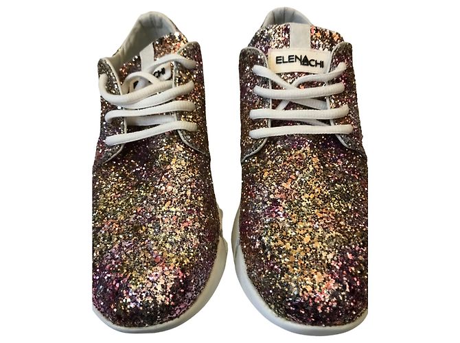 Elena Lachi Sneakers glitterata Elena Iachi Rosa Bianco - vista 8