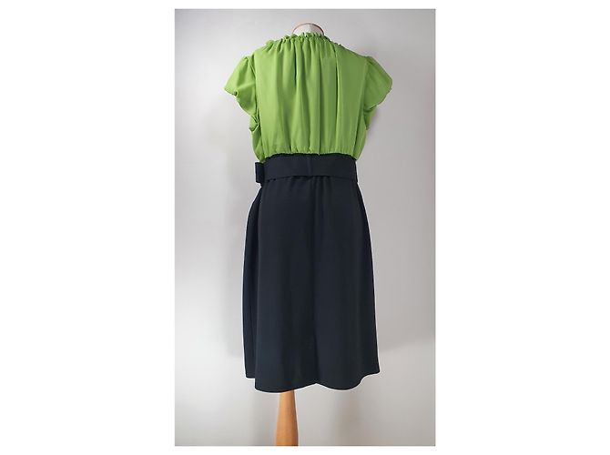 Baum und Pferdgarten Kleid Grün Schwarz - Ansicht 3