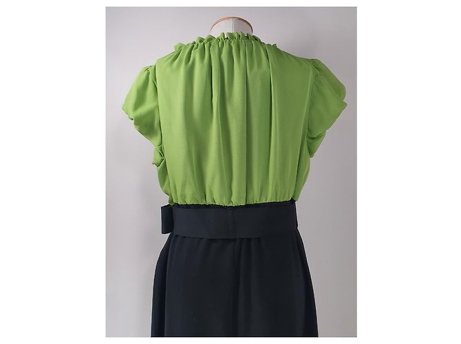 Baum und Pferdgarten Kleid Grün Schwarz - Ansicht 4