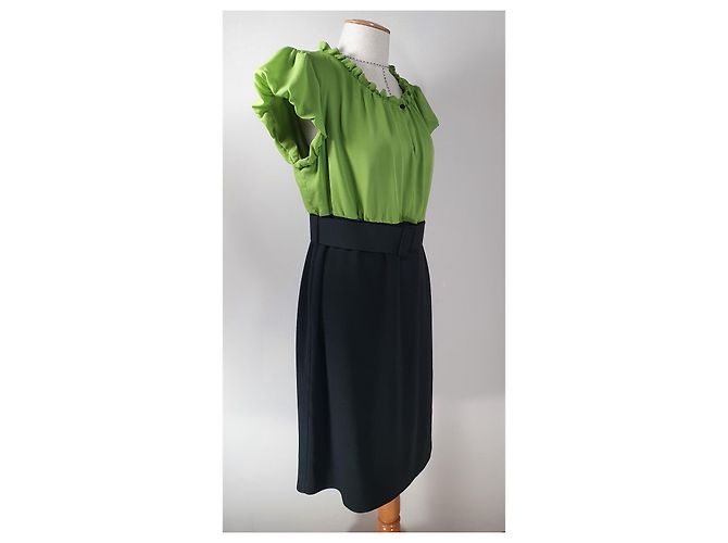 Baum und Pferdgarten Kleid Grün Schwarz - Ansicht 5