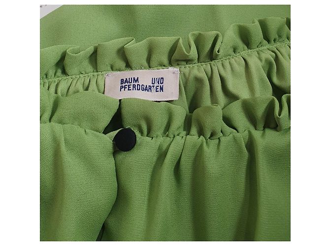 Baum und Pferdgarten Kleid Grün Schwarz - Ansicht 6