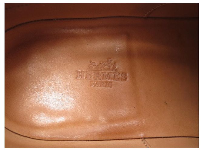 Hermès HERMES JOHN RICHELIEU SCARPE BOUT FLEURI 44 Scarpe in pelle nera Nero - vista 6