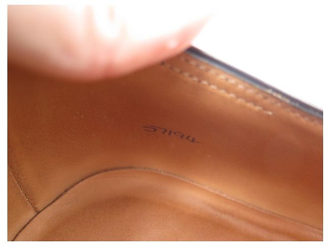 Hermès HERMES JOHN RICHELIEU SCARPE BOUT FLEURI 44 Scarpe in pelle nera Nero - vista 8