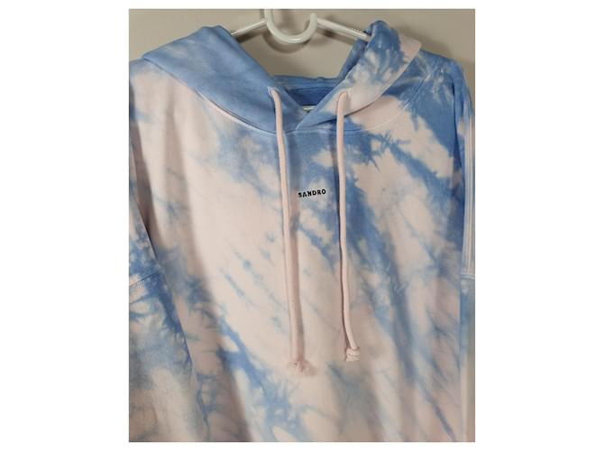 Sandro Hoodie Sweatshirt Blau Baumwolle Mehrfarben - Ansicht 2