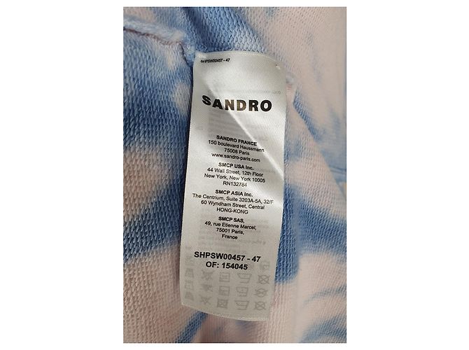 Sandro Hoodie Sweatshirt Blau Baumwolle Mehrfarben - Ansicht 5