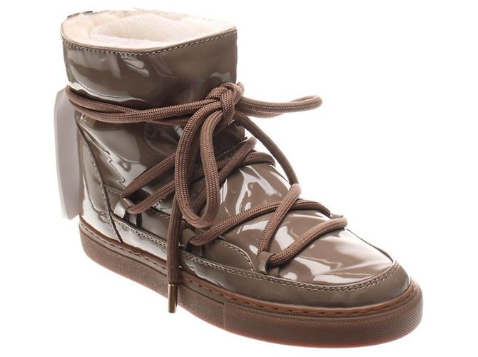 Botines Inuikii Marrón Cuero Barnizado Castaño - vista 2