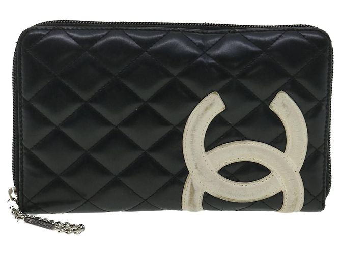 CHANEL Cambon Line Cartera larga Negro CC Auth th3151 - vista 13