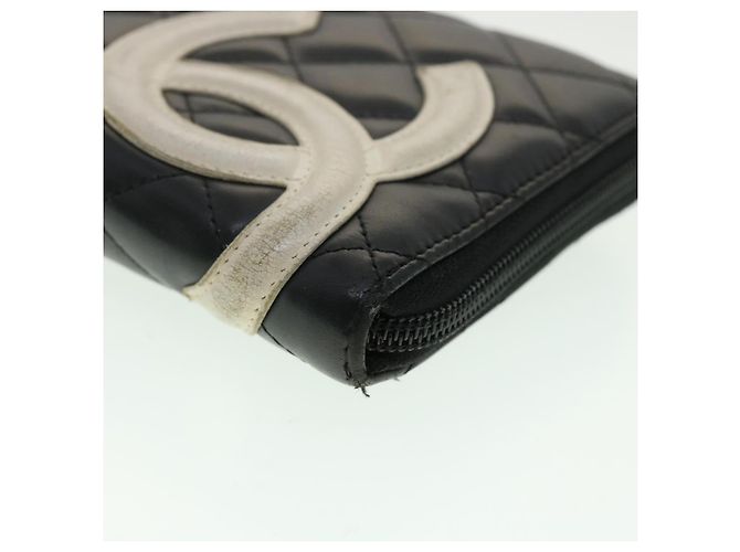 CHANEL Cambon Line Cartera larga Negro CC Auth th3151 - vista 14