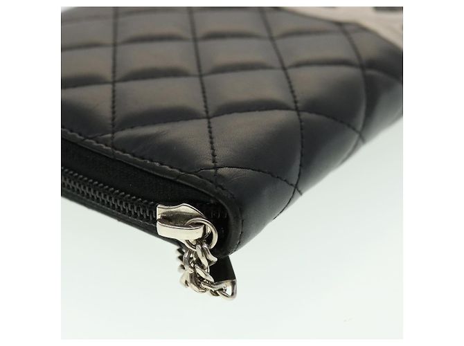 CHANEL Cambon Line Cartera larga Negro CC Auth th3151 - vista 17