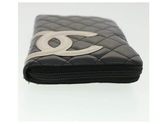 CHANEL Cambon Line Cartera larga Negro CC Auth th3151 - vista 3