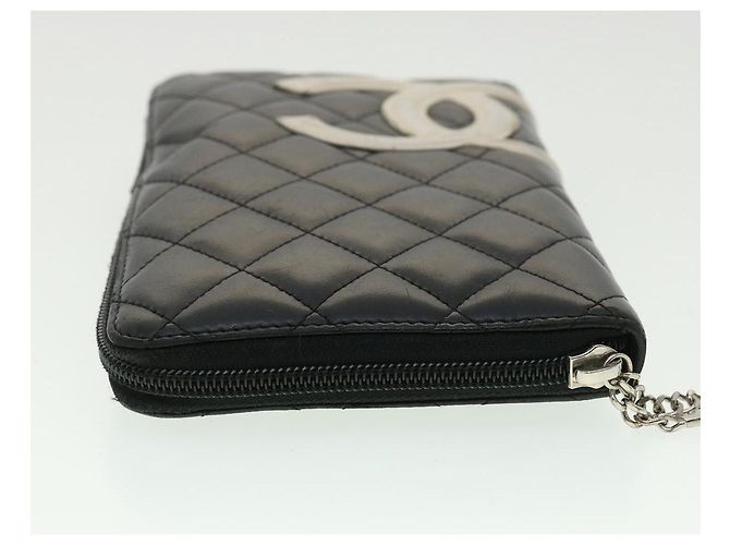 CHANEL Cambon Line Cartera larga Negro CC Auth th3151 - vista 4