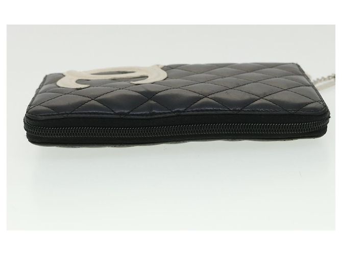 CHANEL Cambon Line Cartera larga Negro CC Auth th3151 - vista 5