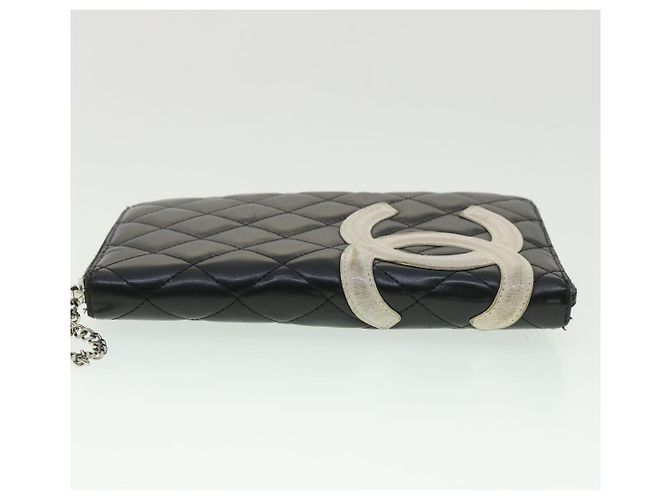 CHANEL Cambon Line Cartera larga Negro CC Auth th3151 - vista 6