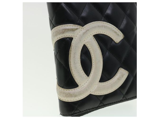 CHANEL Cambon Line Cartera larga Negro CC Auth th3151 - vista 8