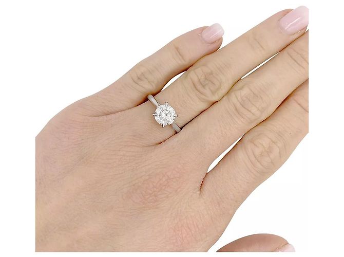 inconnue Weißgold-Solitärring, Diamant 1,36 Karat. - Ansicht 2