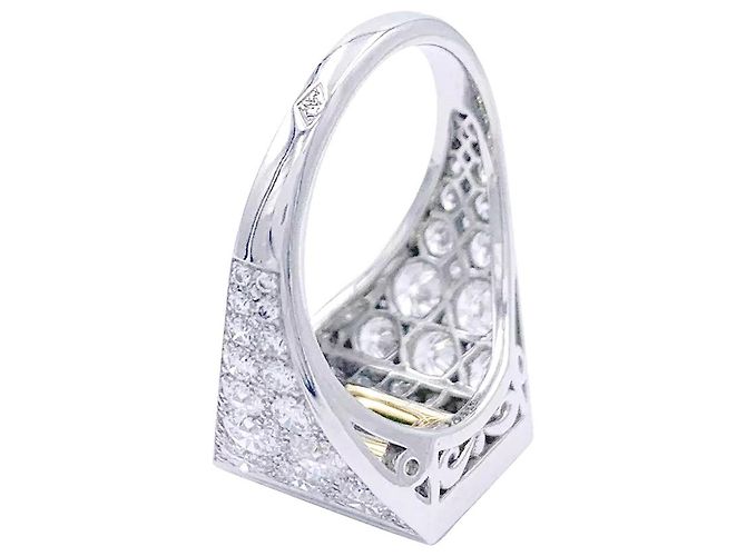 inconnue Ring, Weißgold, Platin, Smaragd, Diamanten. - Ansicht 5