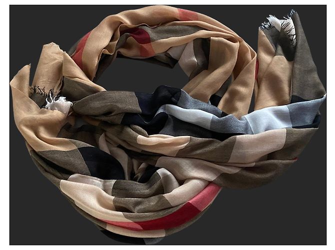 Sciarpa da donna in modal Burberry, cashmere e seta con motivo check 200X90cm - vista 2